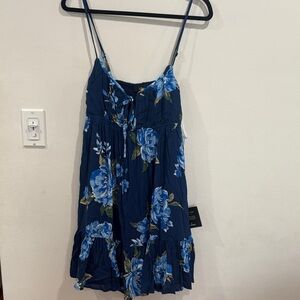Lulu's Navy Floral Dress